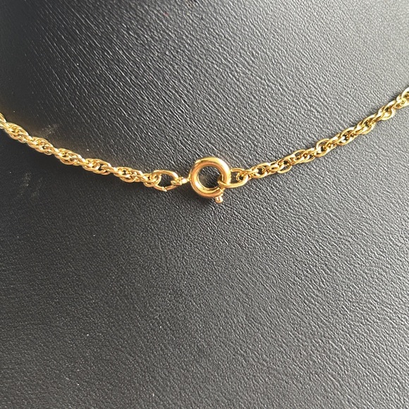 VINTAGE RARE 1970’s 18K GOLD PLATED UNICORN NECKLACE ROPE CHAIN DIAMOND CUT - Picture 3 of 4